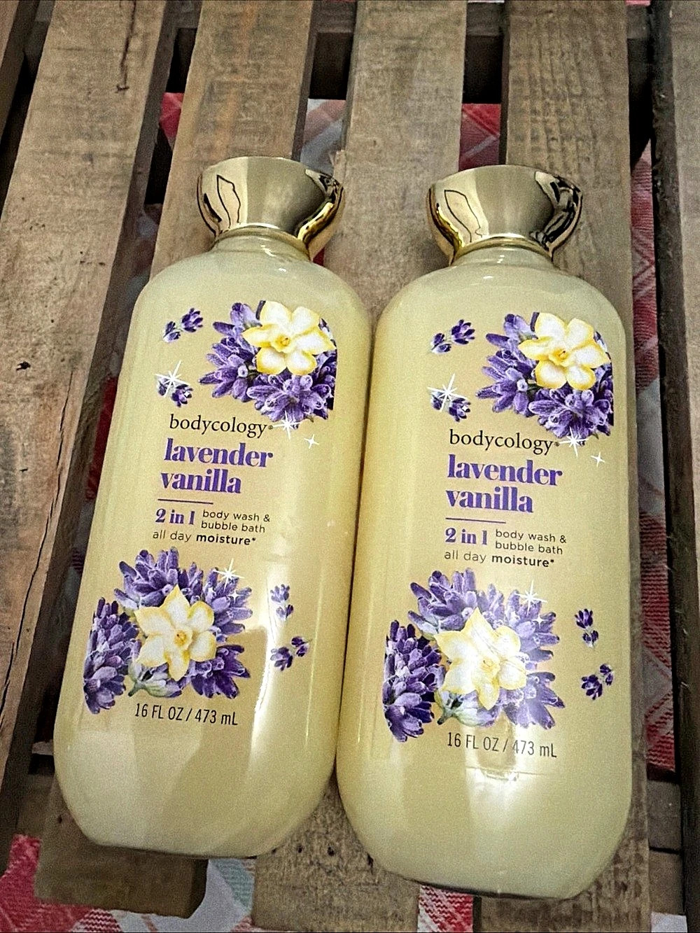 2- bodycology Lavender Vanilla 2 in 1 Body Wash & Bubble Bath Set